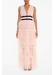 Eliza peachy nude plunging neck layered tulle skirt maxi-dress - True Decadence