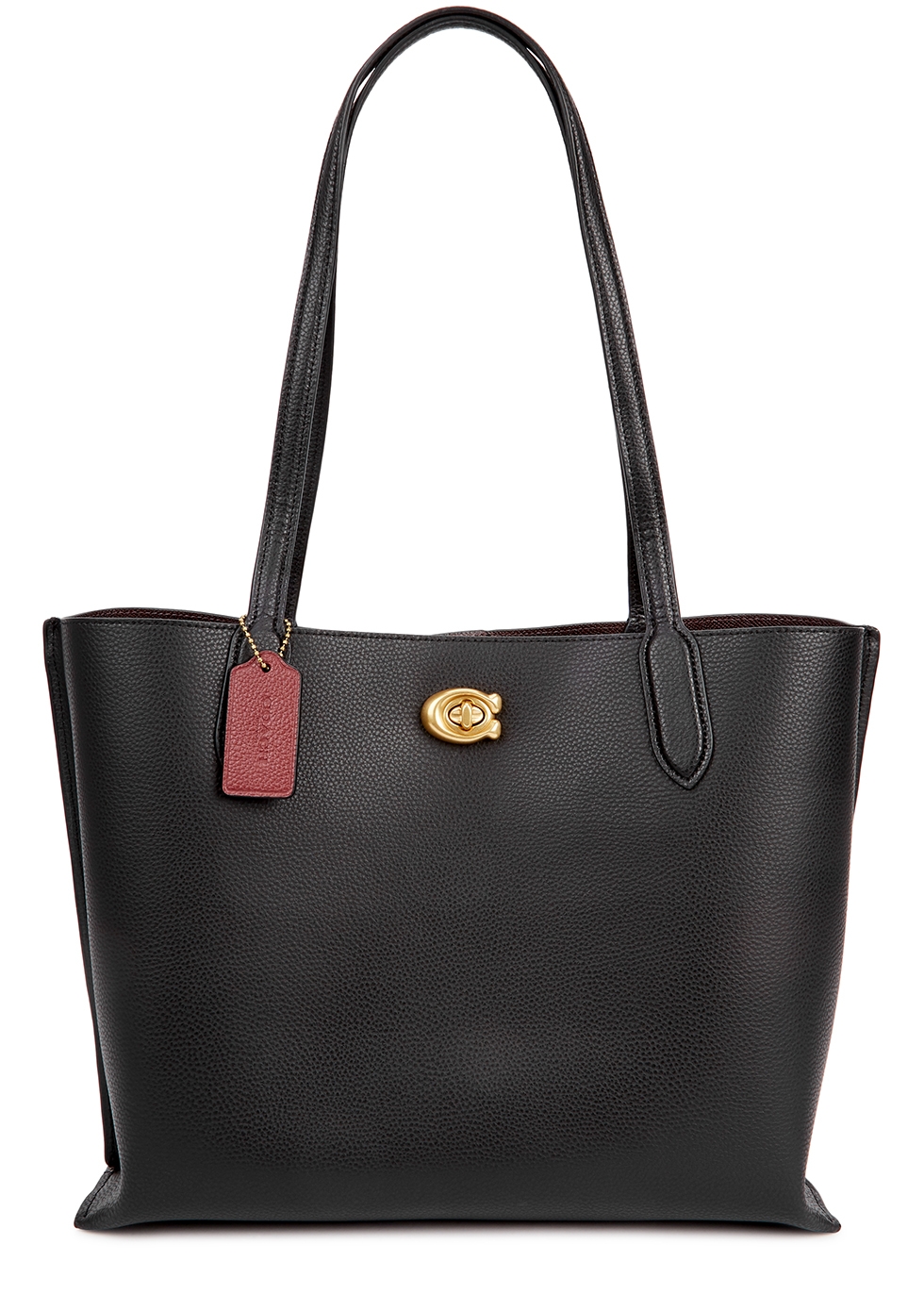 Willow black grained leather tote