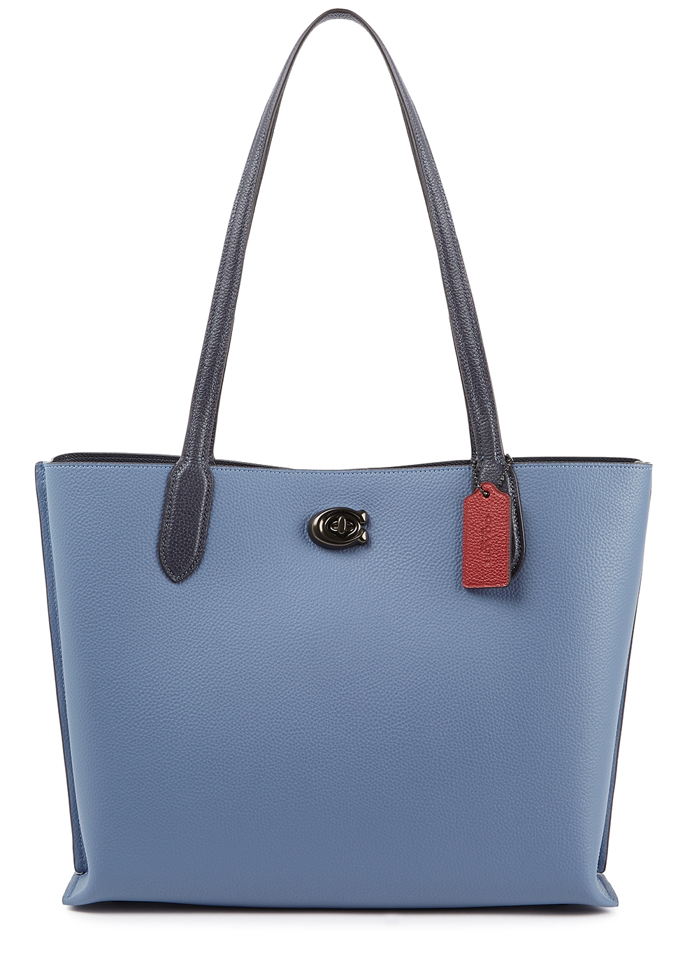 Willow blue leather tote