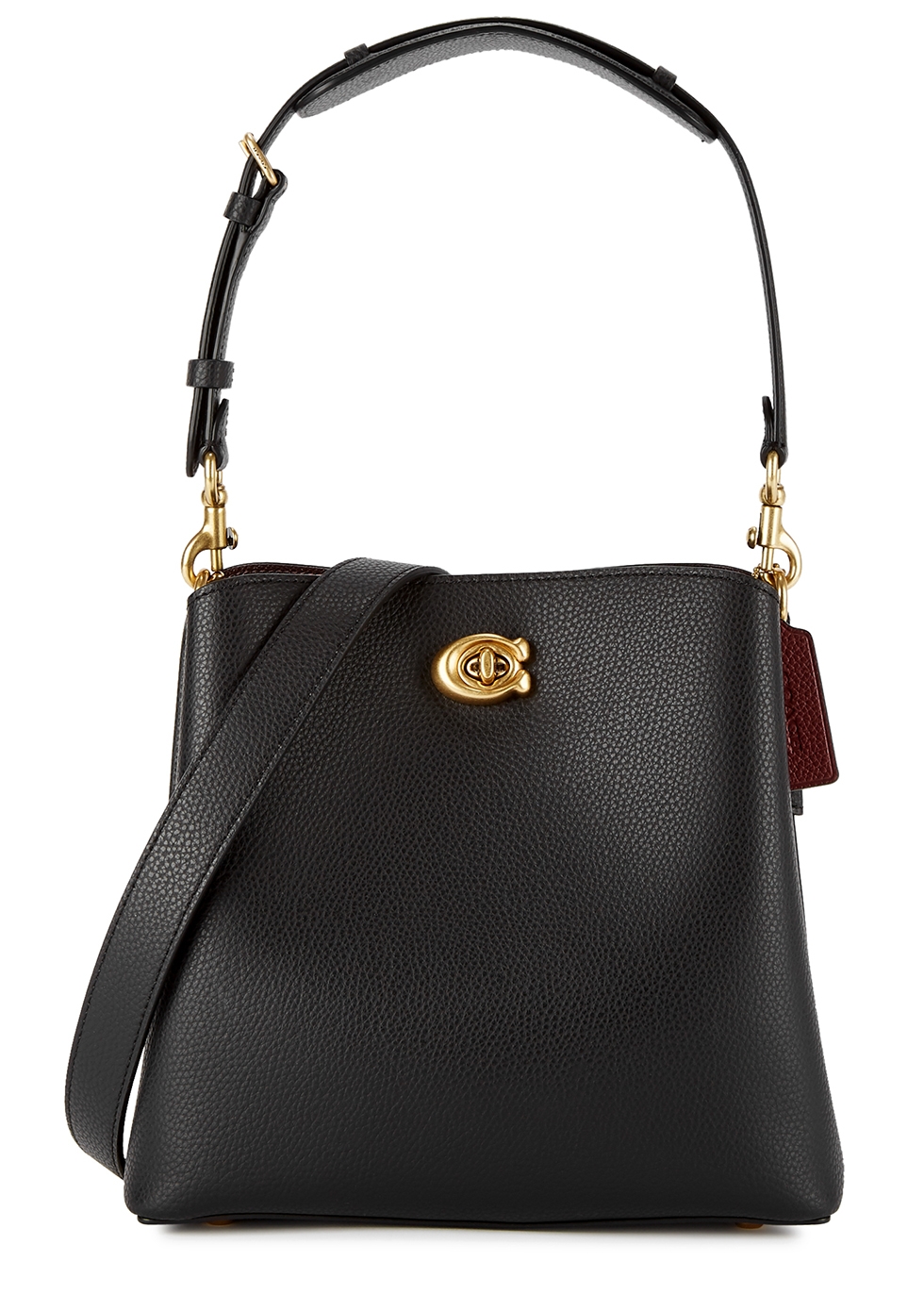 Willow black leather bucket bag