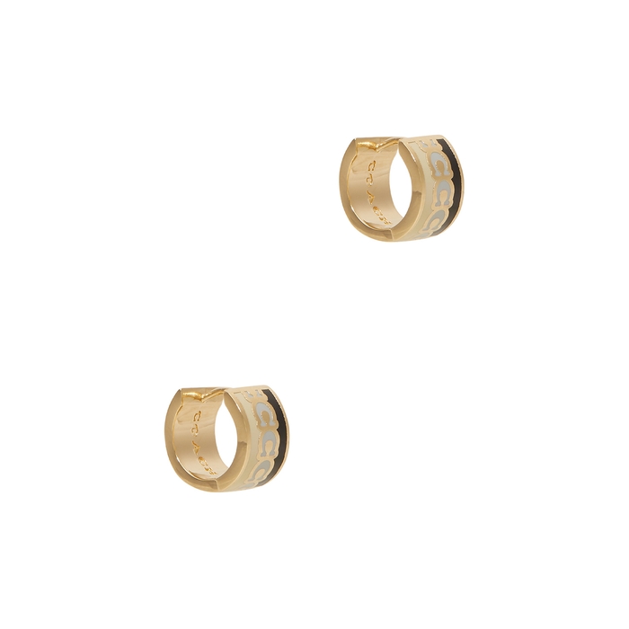 Coach Signature C Gold-tone Hoop Earrings