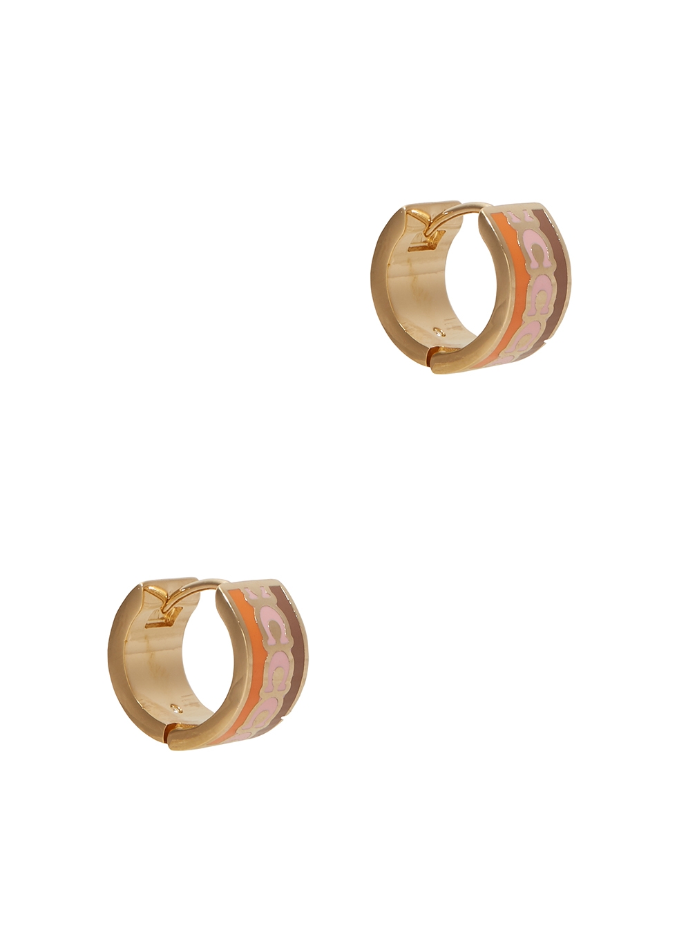 Signature C gold-tone hoop earrings
