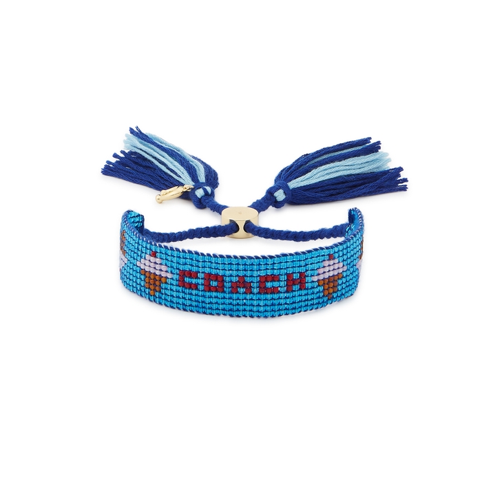 Coach Ice Cream Blue Beaded Rope Bracelet