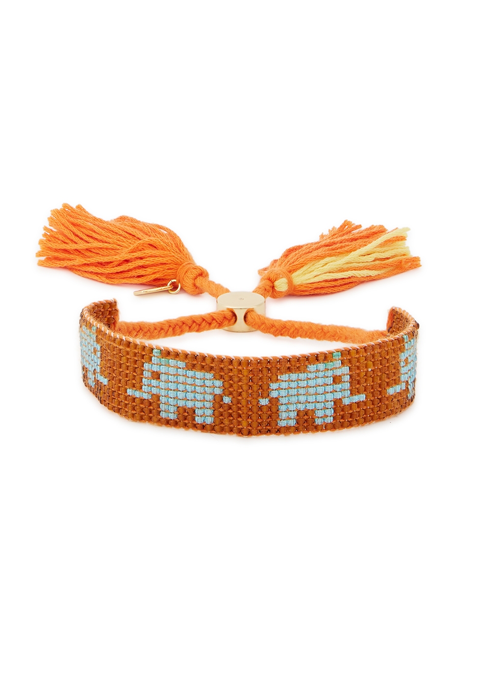 Elephant orange beaded rope bracelet