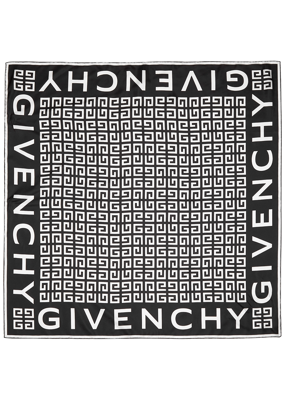 Givenchy Monochrome logo-print silk scarf - Harvey Nichols