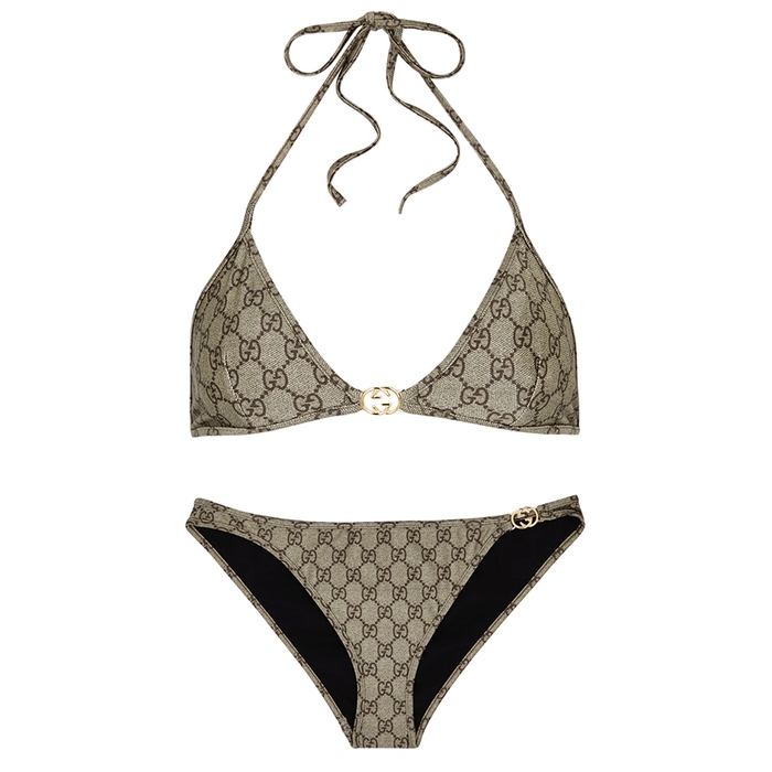 Gucci Gg-monogrammed Bikini In Gray | ModeSens