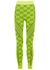 Neon yellow GG-intarsia stretch-knit leggings - Gucci
