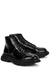 Tread black glossed leather ankle boots - Alexander McQueen