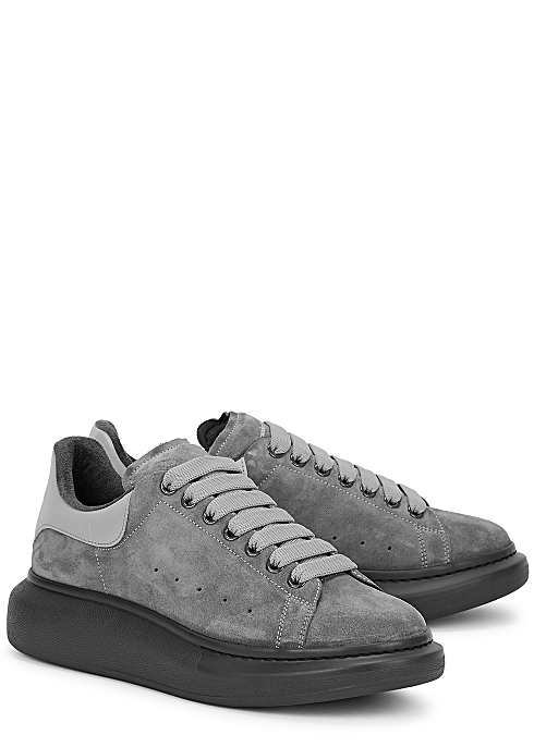 Alexander McQueen Oversized grey suede sneakers - Harvey Nichols
