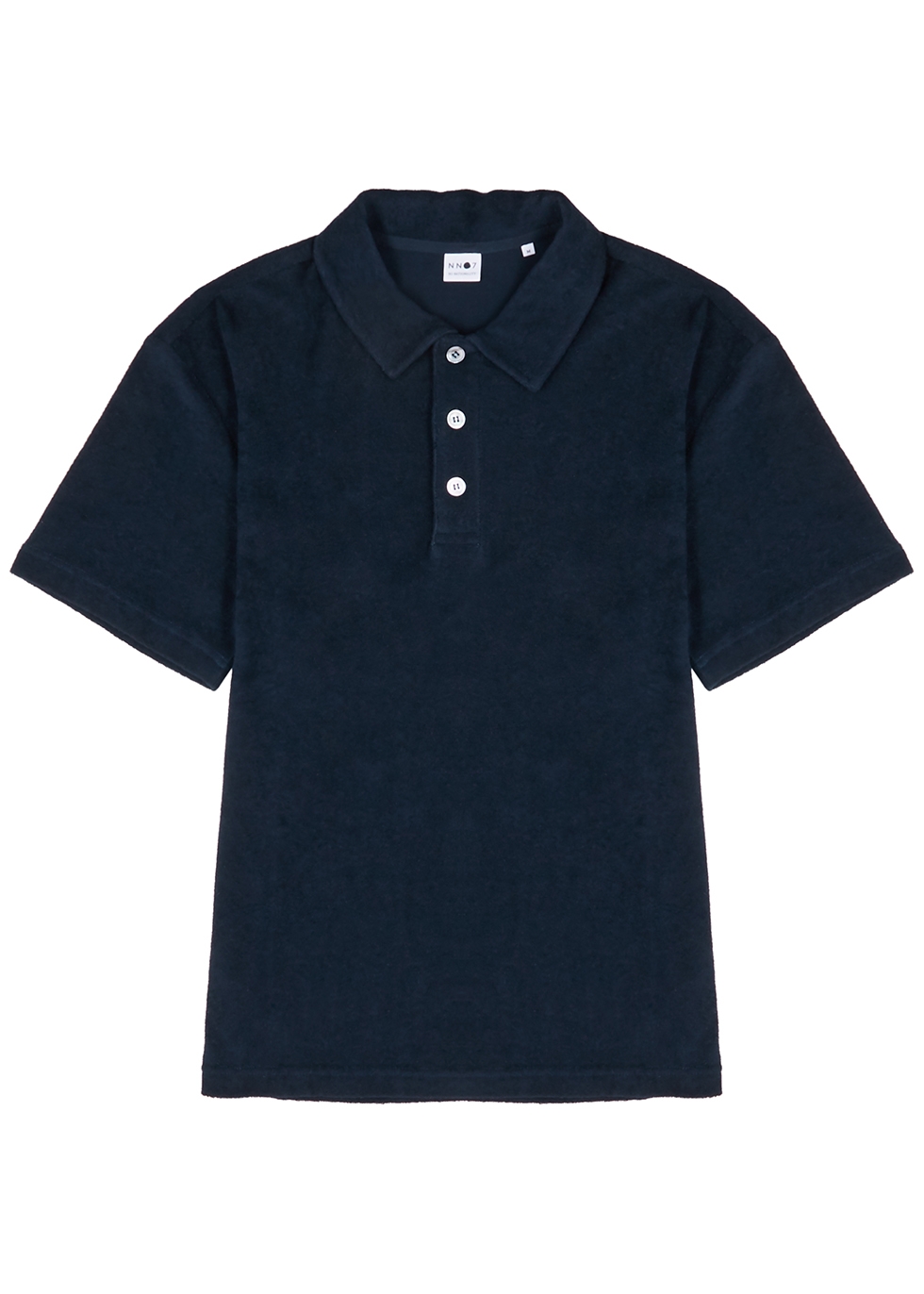 Joey navy cotton-terry polo shirt