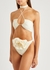 Cream floral-embellished bikini briefs - Magda Butrym