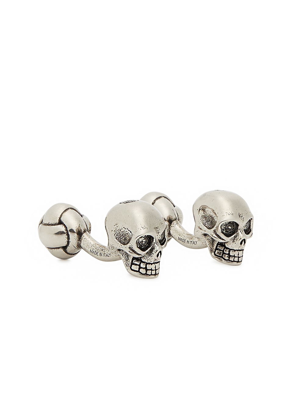 Skull-embellished silver-tone cufflinks