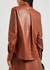 Brown cut-out embroidered leather shirt - Chloé
