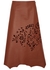 Brown cut-out embroidered leather midi skirt - Chloé