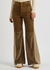 Brown panelled flared corduroy trousers - Chloé