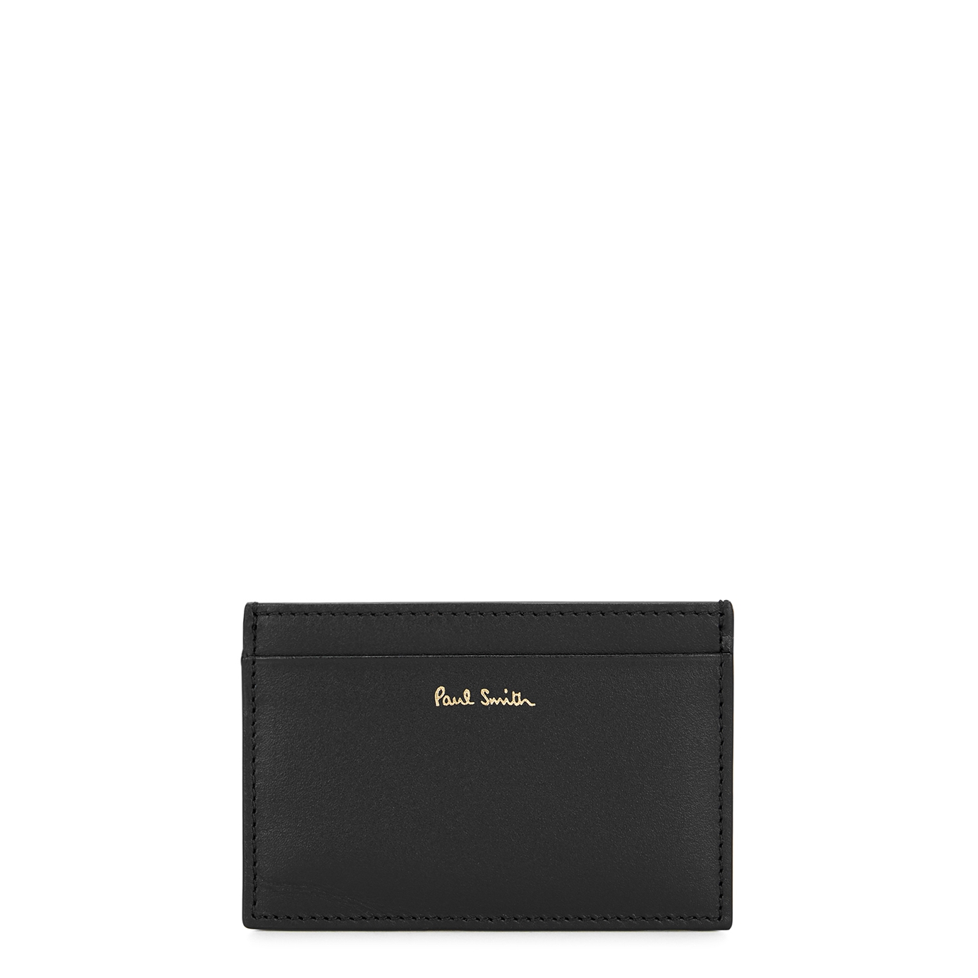 Paul Smith Black Striped Leather Card Holder, Card Holder, Fully Lined