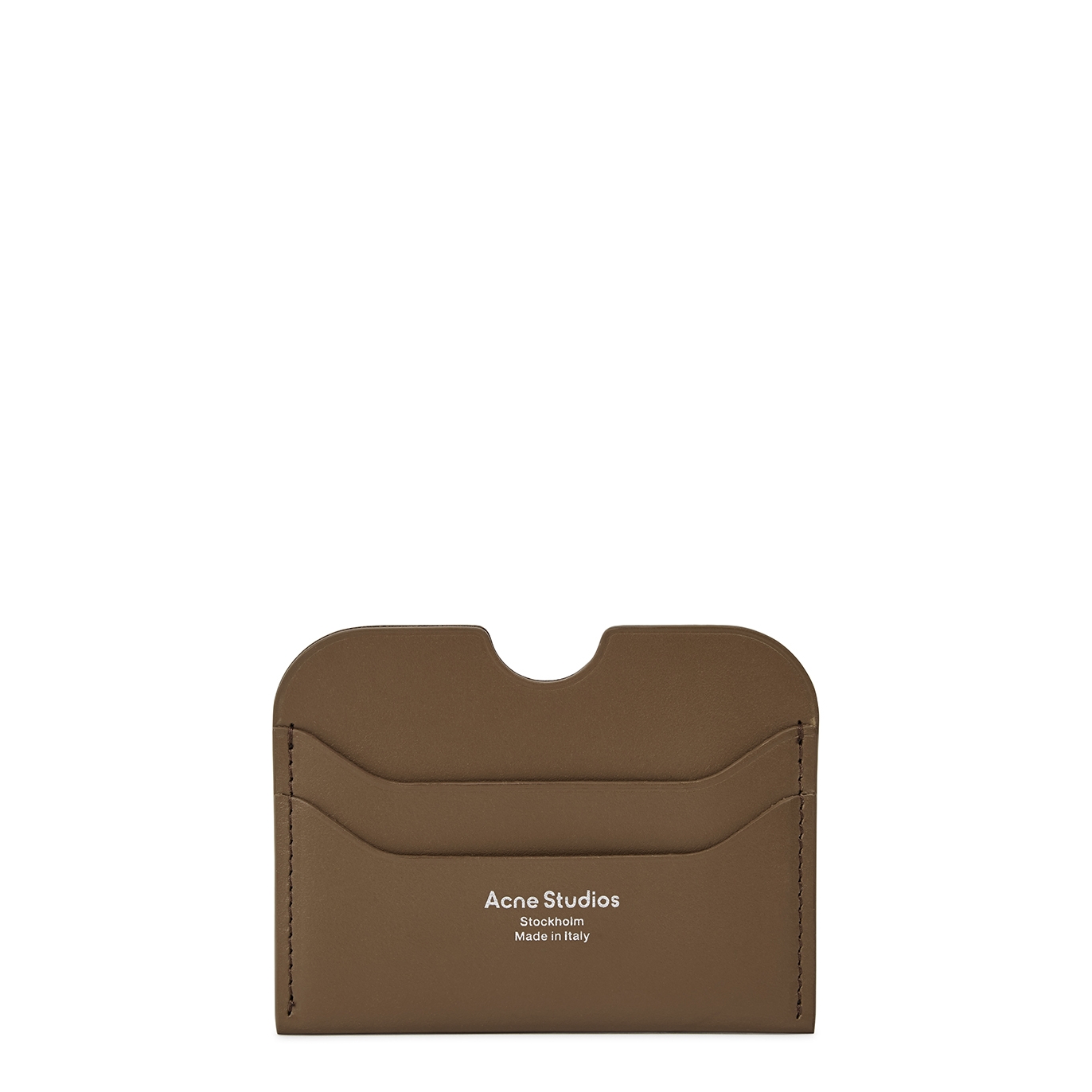 Acne Studios Elma Brown Logo Leather Card Holder