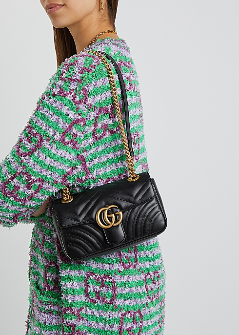 Gucci GG Marmont mini black leather cross-body bag - Harvey Nichols