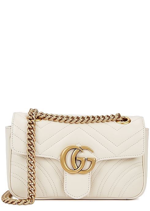 Gucci GG Marmont mini white leather cross-body bag - Harvey Nichols