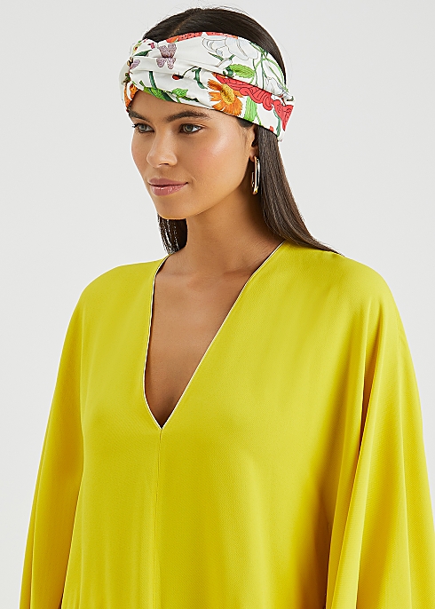 Gucci Floral-print silk-twill headband - Harvey Nichols