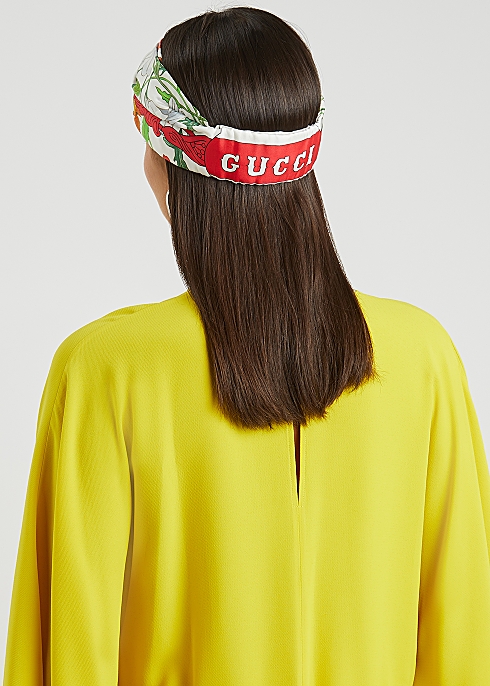 Gucci Floral-print silk-twill headband - Harvey Nichols