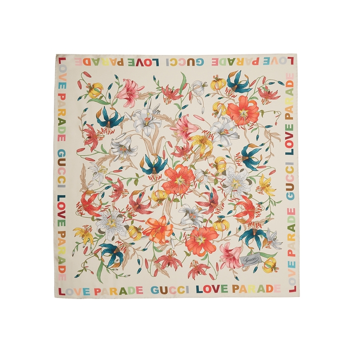 RvceShops Revival, Gucci Love Parade floral-print silk scarf