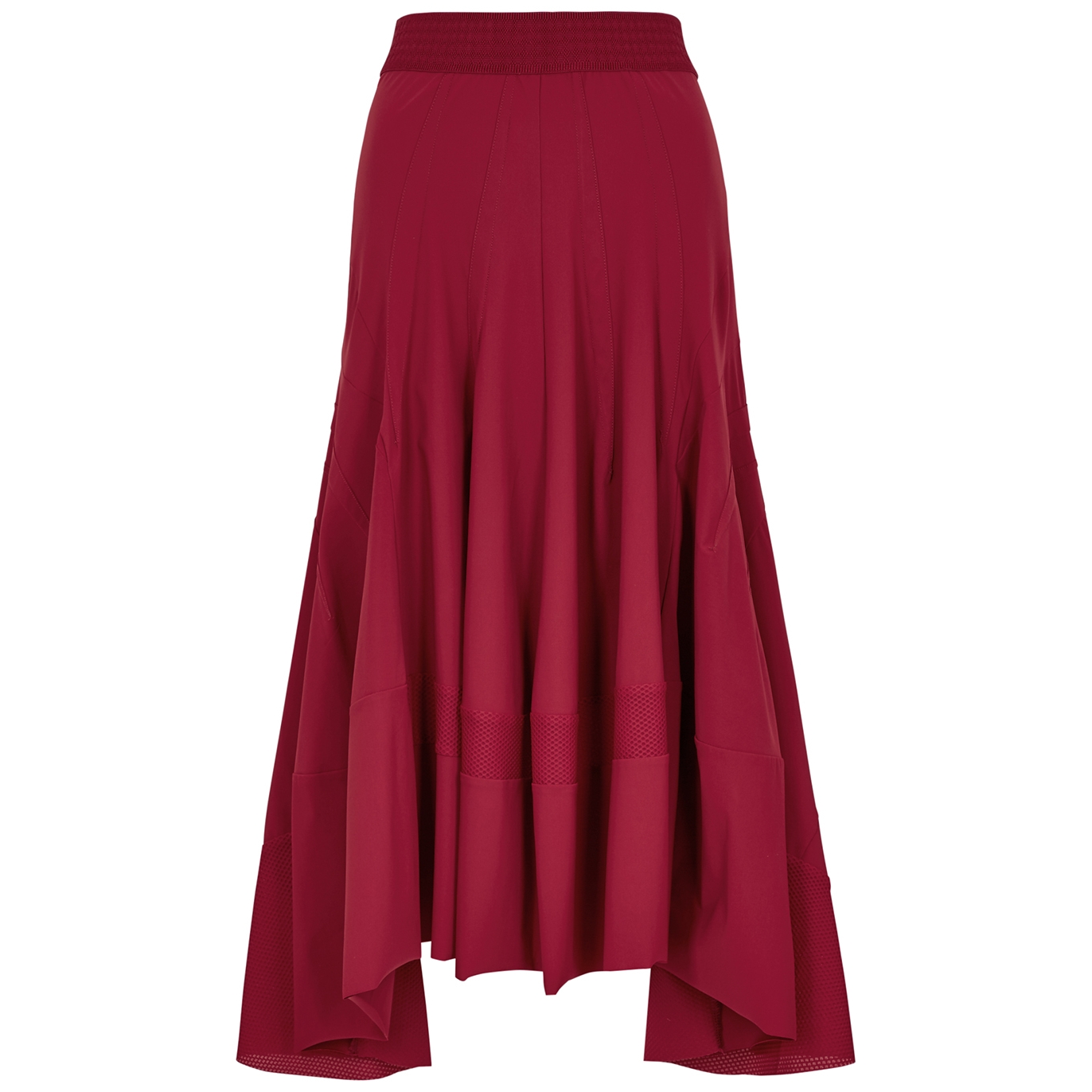 High Doting Red Panelled Stretch-jersey Midi Skirt - Bordeaux - 10