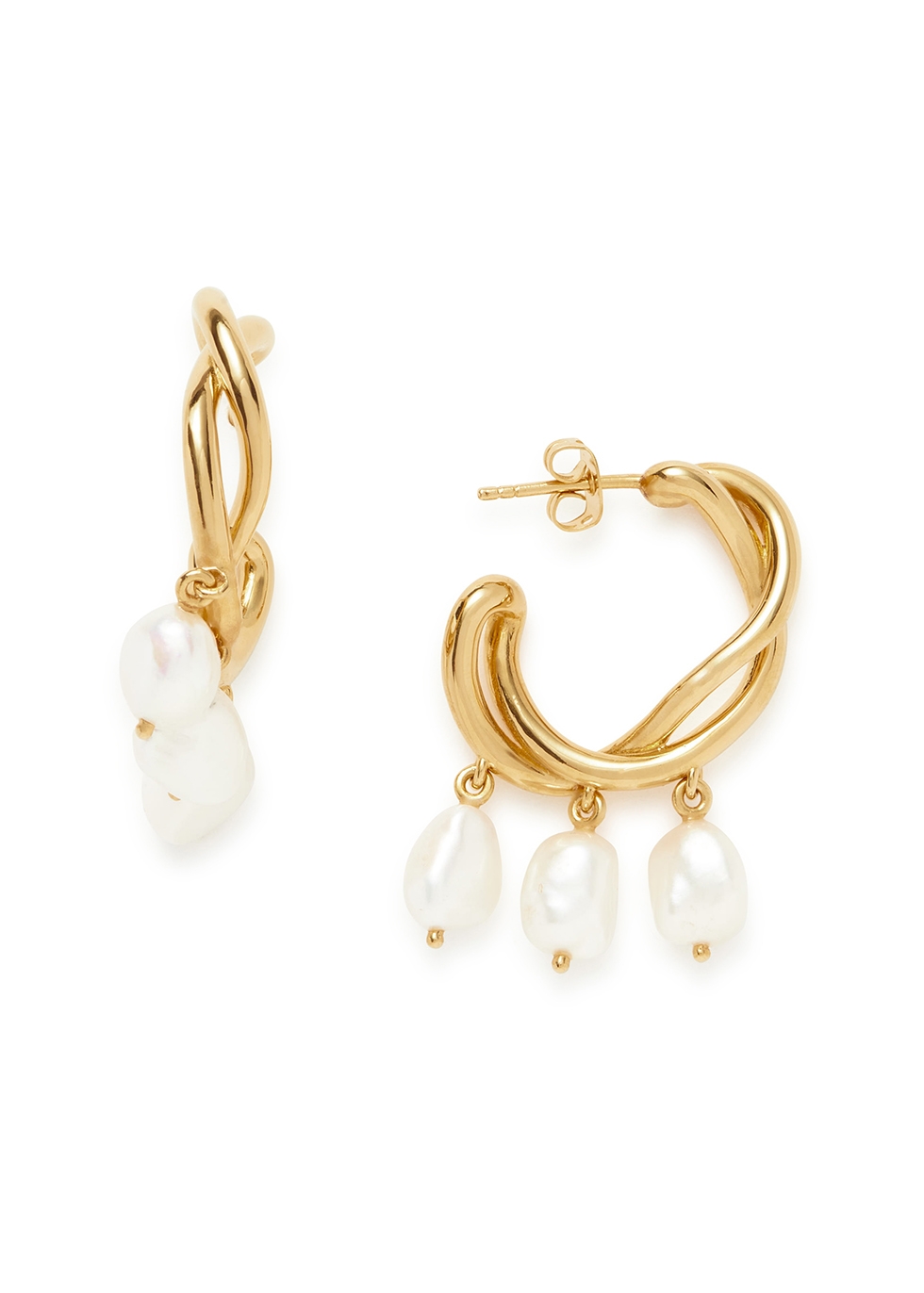 Missoma Molten pearl and 18kt gold-plated hoop earrings - Harvey Nichols
