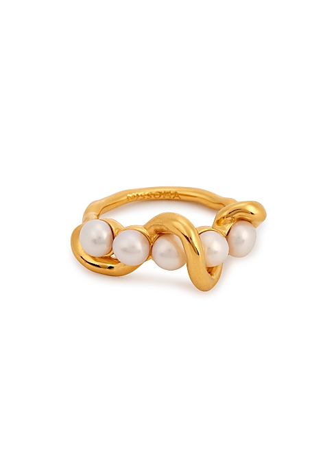 MISSOMA Molten pearl and 18kt gold-plated ring