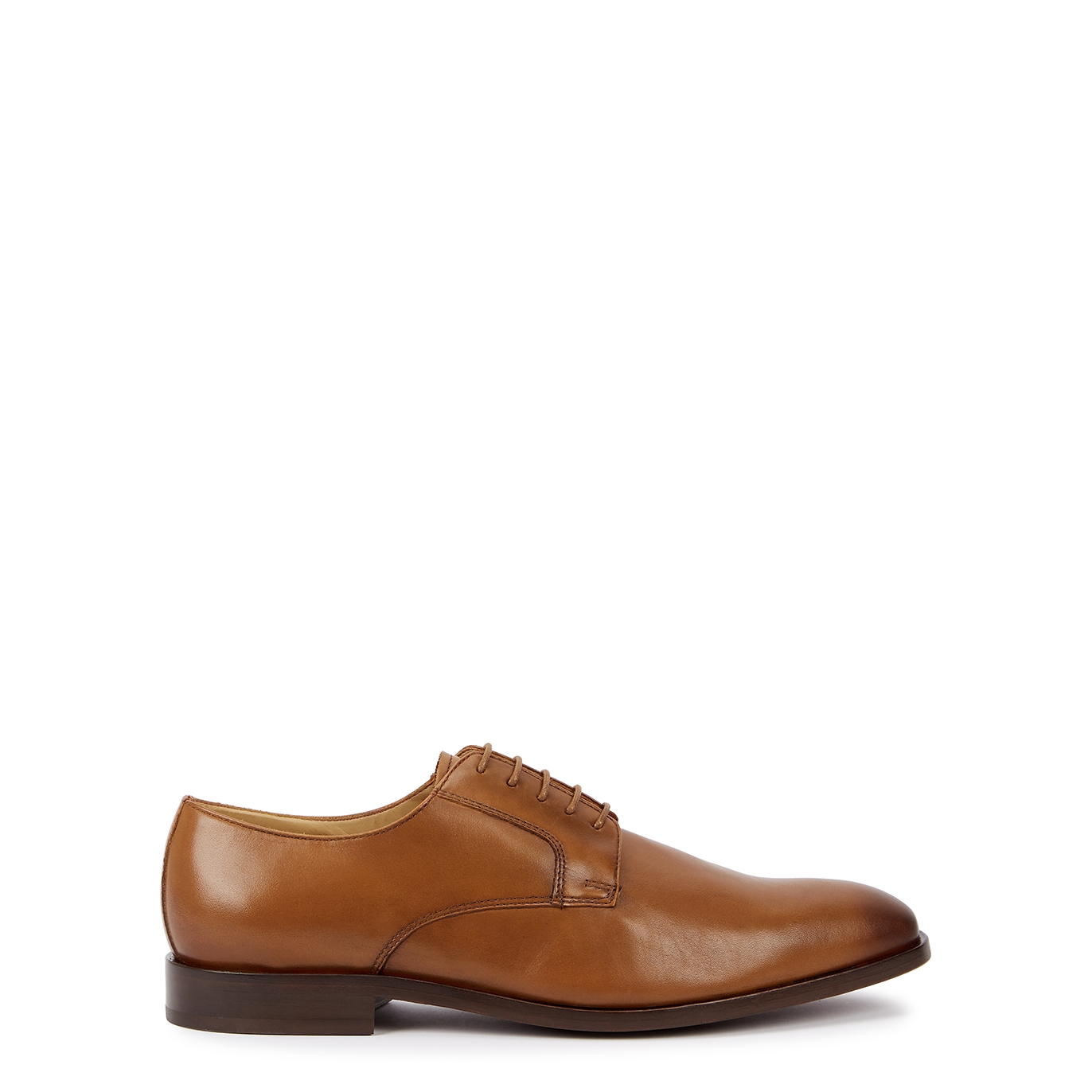 PS Paul Smith Rufus Brown Leather Derby Shoes - TAN - 7
