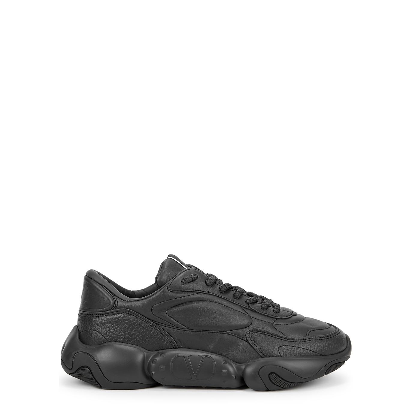 Valentino Valentino Garavani Bubbleback Charcoal Leather Sneakers - Dark Grey - 6