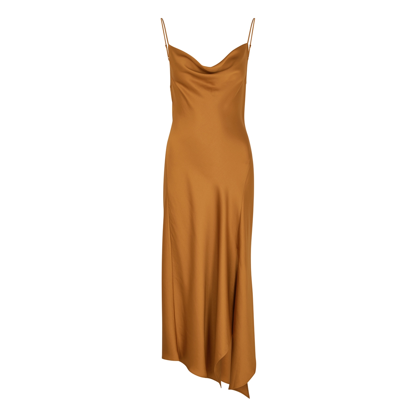 Jonathan Simkhai Nellie Bronze Satin Slip Dress - Copper - 8