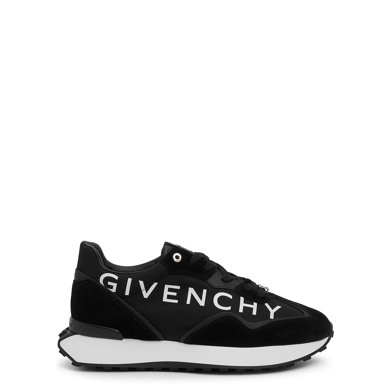 Givenchy Giv Runner Black Panelled Canvas Sneakers - Black And White - 8