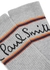 Grey logo-intarsia cotton-blend socks - Paul Smith