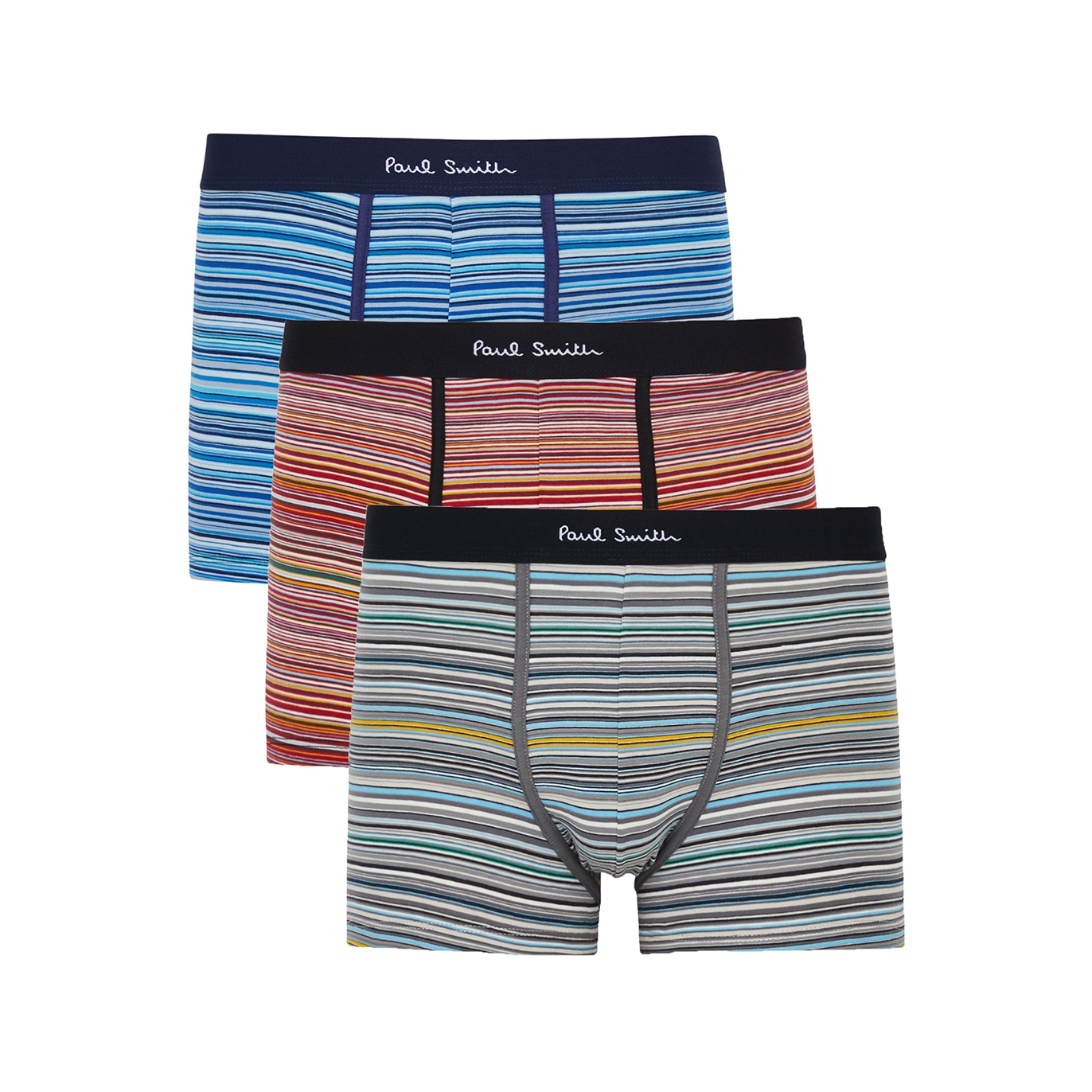 Paul Smith Striped Stretch-cotton Trunks - Set Of Three - Multicoloured - S