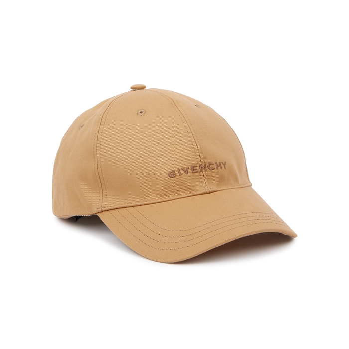 GIVENCHY SAND LOGO-EMBROIDERED COTTON CAP