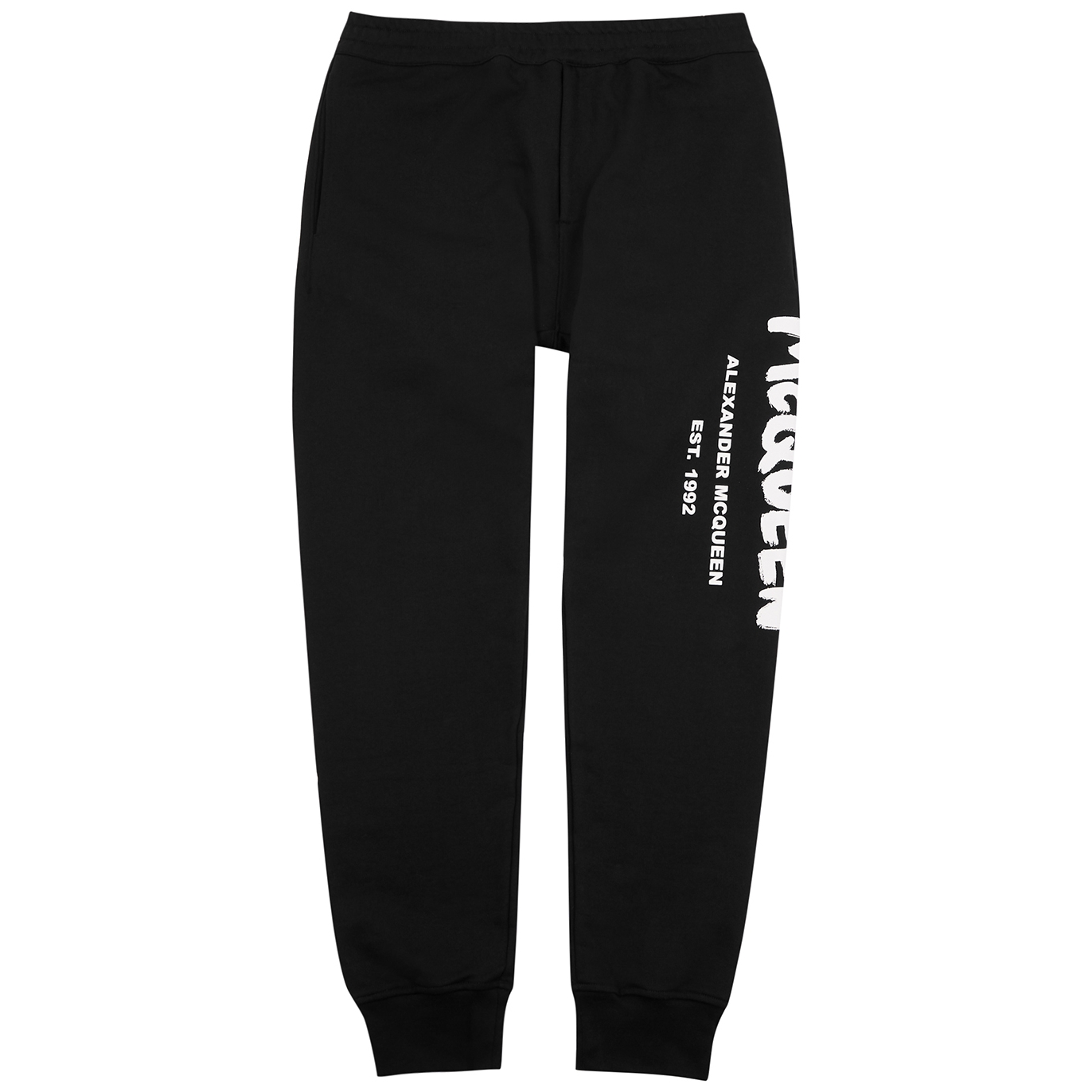 Alexander McQueen Black Logo-print Cotton Sweatpants - Black And White - XL