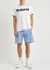 Blue logo-print cotton shorts - Alexander McQueen