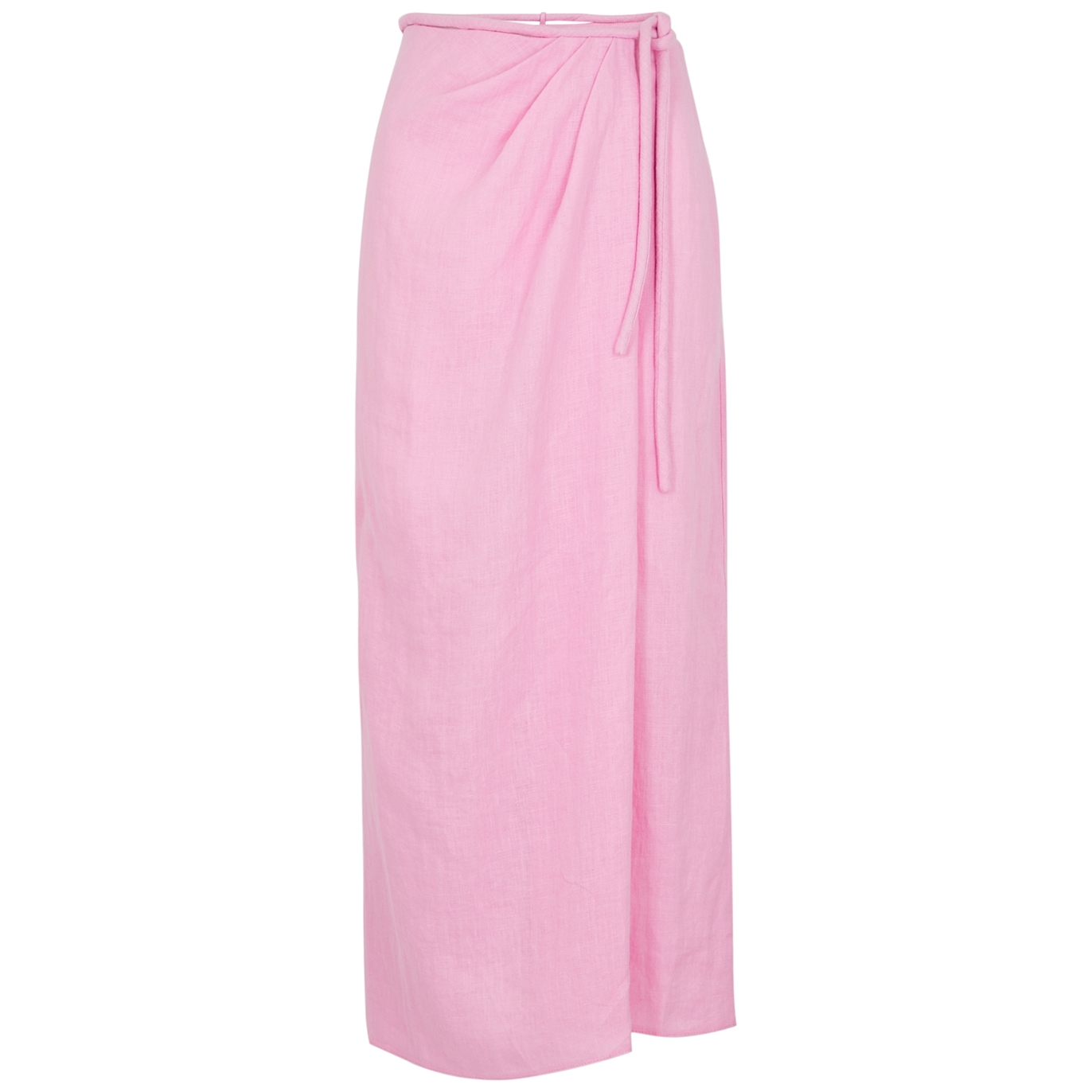 Nanushka Lea pink wrap-effect linen skirt - Harvey Nichols
