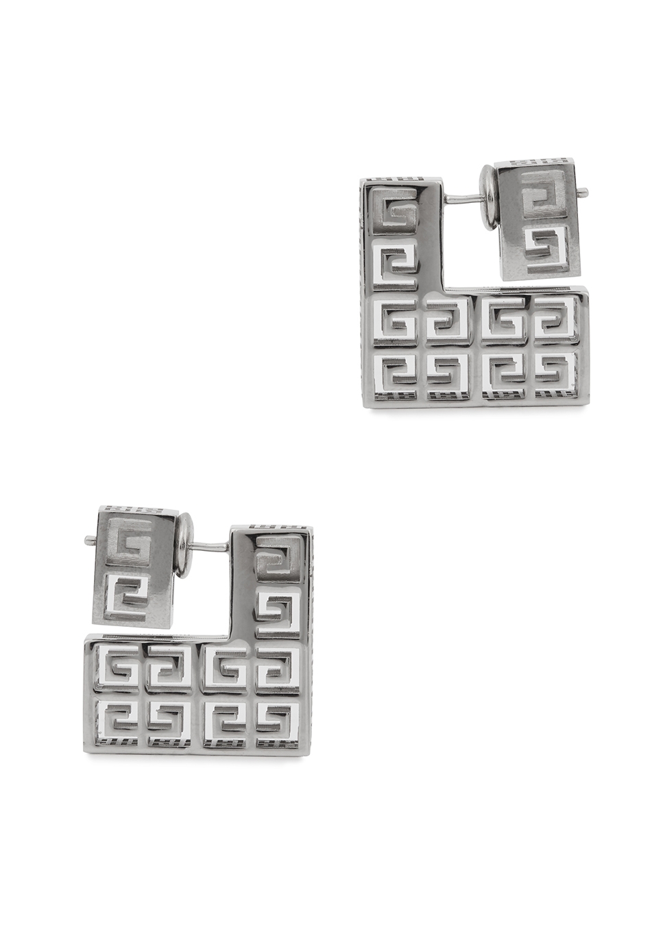 Givenchy G Square silver-tone drop earrings | Smart Closet