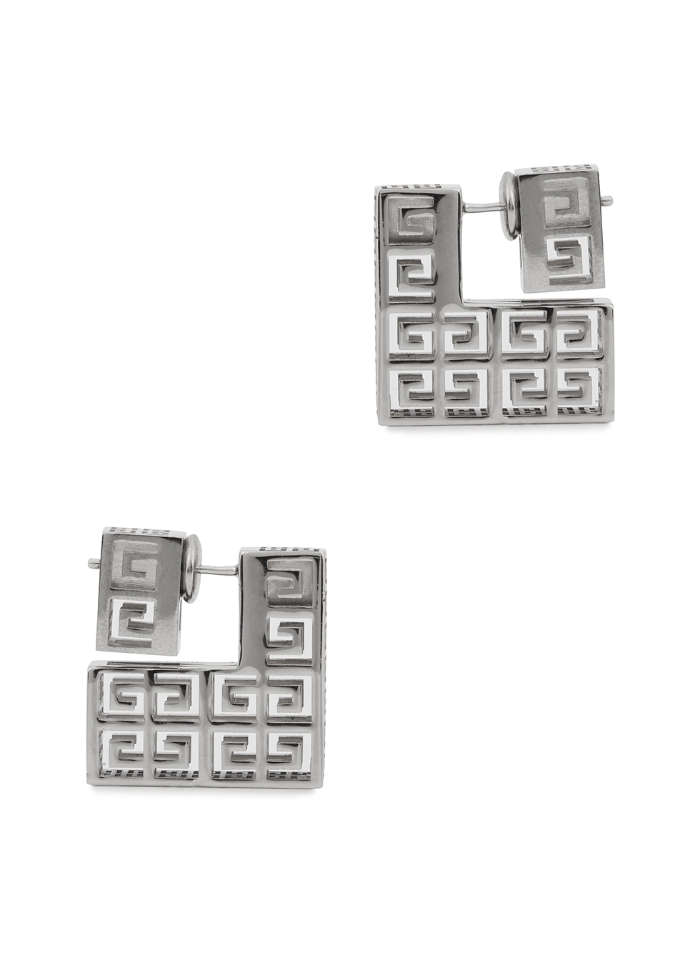 Givenchy G Square silver-tone drop earrings - Harvey Nichols