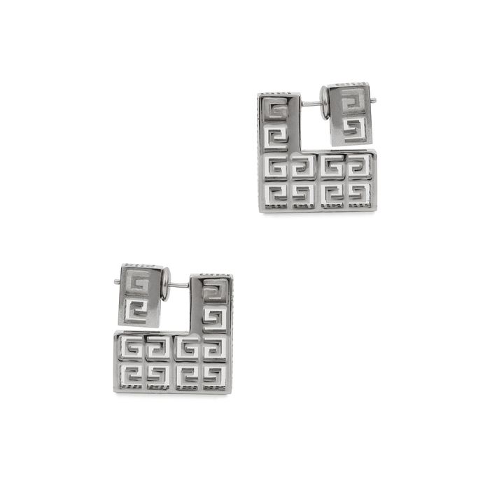 Givenchy G Square Silver-tone Drop Earrings