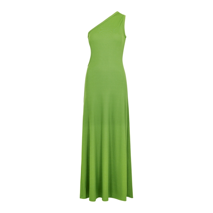 Christopher Esber Fran Green One-shoulder Jersey Maxi Dress | ModeSens