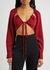 Red ruched cut-out cropped top - Christopher Esber