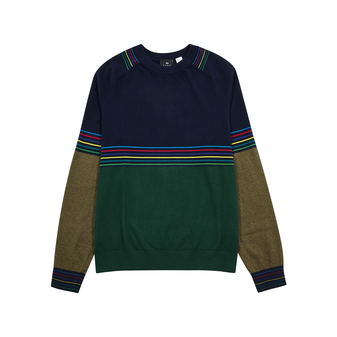 PS Paul Smith Striped Cotton-blend Jumper - Navy - L