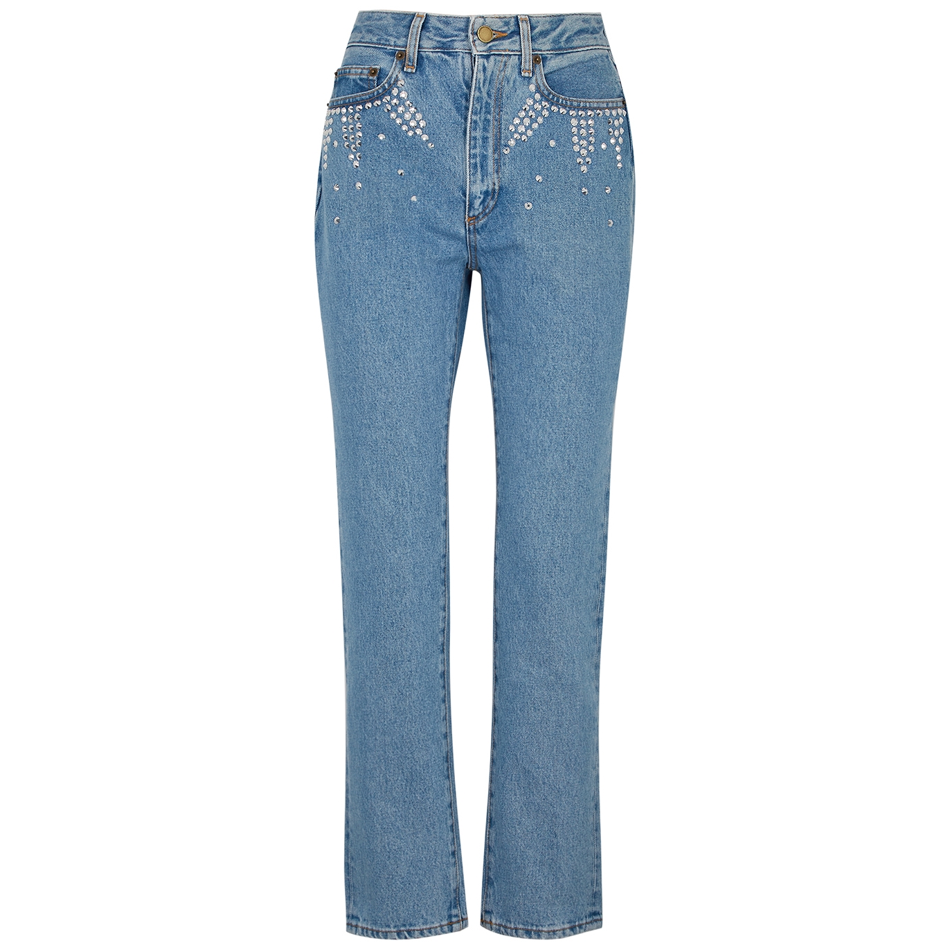 Alessandra Rich Blue Studded Slim-leg Jeans - Denim - W26