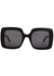 Black oversized square-frame sunglasses - Gucci