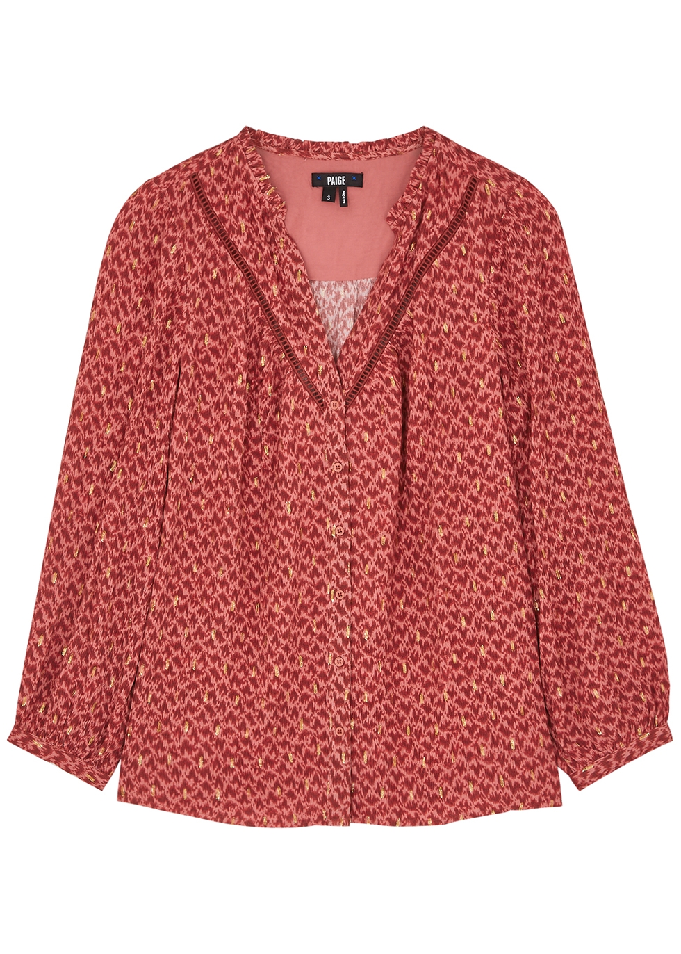 Paige Doris red printed fil coupé blouse - Harvey Nichols