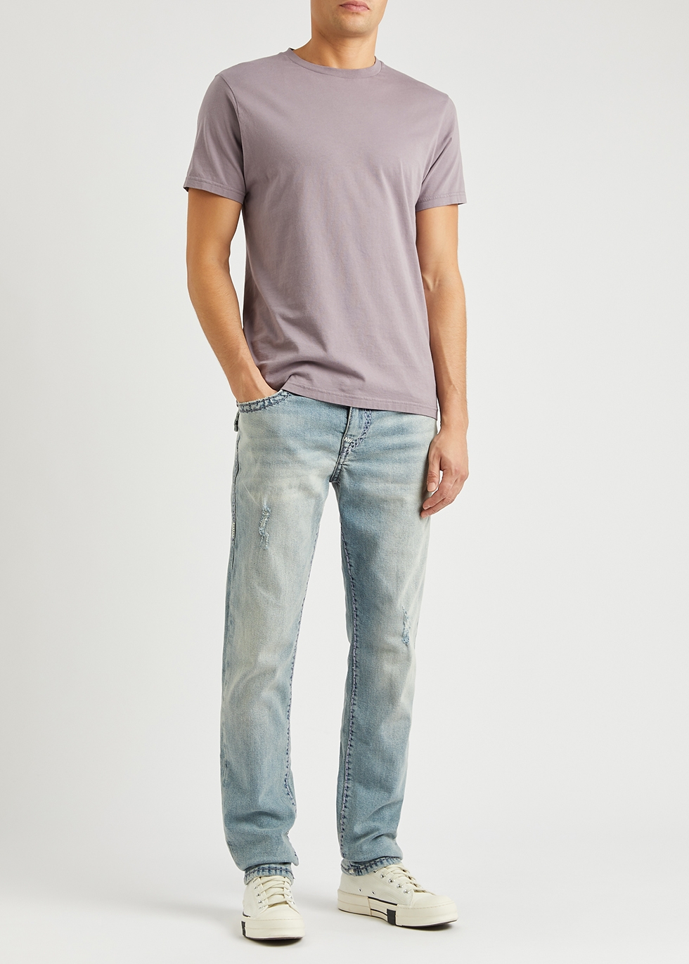 Mens Clothing Jeans Straight-leg jeans True Religion Denim Rocco Medium Submerge Blue Jeans for Men 