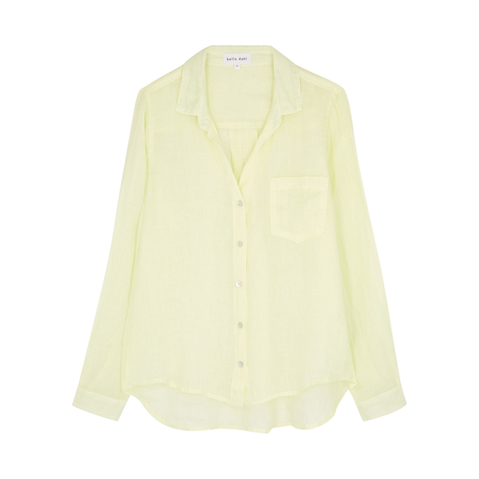 Bella Dahl Yellow Linen Shirt | ModeSens